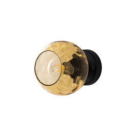 Opviq Lámpara de Pared de Metal y Vidrio Amarillo y Negro